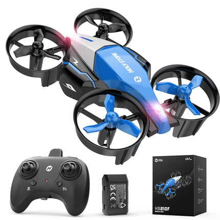 Holy Stone HS210F mini drons bērniem, 2 vienā tālvadības kvadrokopters ar nolaišanās režīmu un lidojuma režīmu, vienas atslēgas iedarbināšana, augstuma noturēšana, 3D pagriezieni, bezgalvas režīms, rotaļu dāvanas zēniem, C0 (zils)