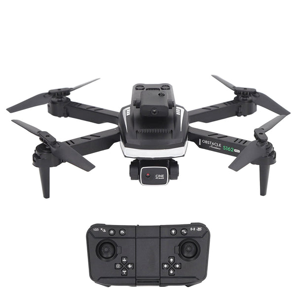 S162 RC salokāms drons, kabatas RC kvadrokopters ar 4K HD FPV dubulto kameru iesācējiem, bezgalvas režīms, 360 grādu pagrieziens, iebūvēts 1200 mAh litija akumulators, viegla lidošana