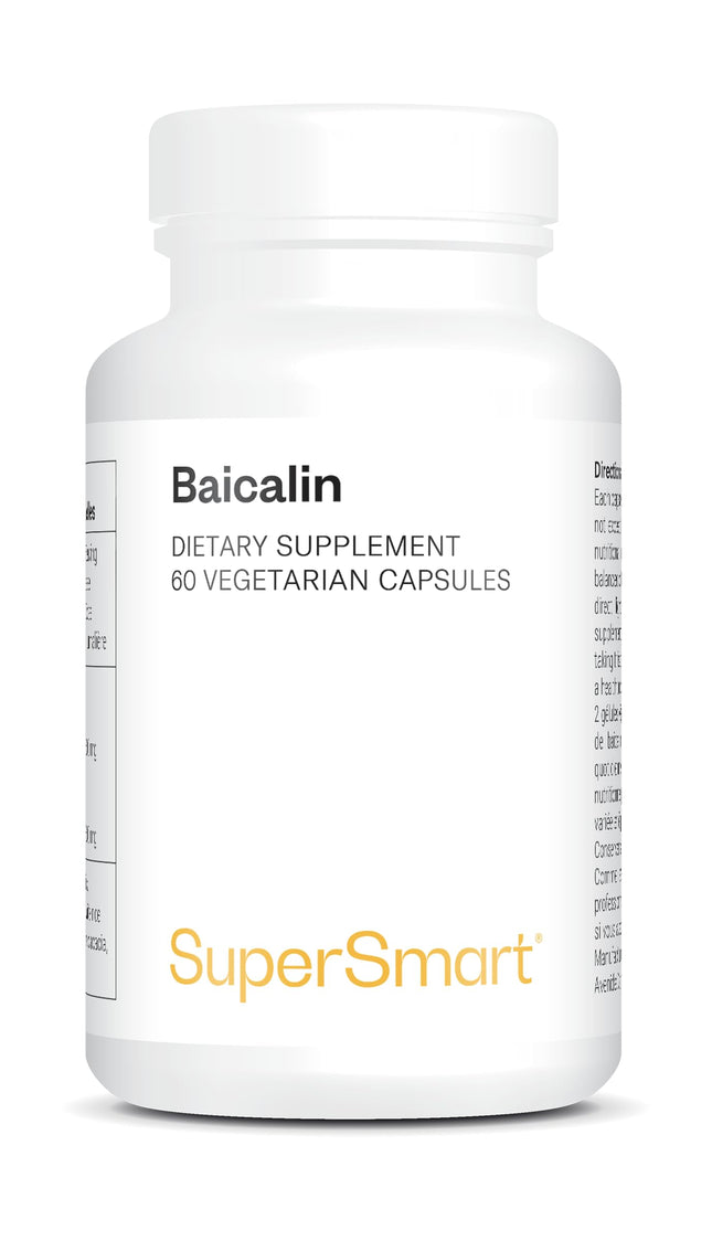 Baikalīns 500 mg dienā — Veicina aknu veselību — Palīdz attīrīt un detoksicēt aknas — Piemīt relaksējošas, pretvīrusu un pretiekaisuma īpašības — Vegāns — Supersmart
