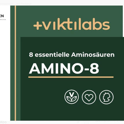VIKTILABS — AMINO 8 [JAUNUMS] | Augstas devas aminoskābju komplekss - 998 mg vienā tabletē | EAA vegāns | Visas 8 neaizvietojamās aminoskābes (L-triptofāns, l-lizīns ...) | 150 tabletes | 100% dabīgs