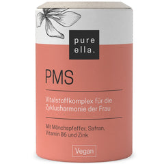 Pure Ella Vital uzturvielu komplekss sievietēm - satur vijoles ogas, aveņu mēli, safrānu, C vitamīnu, B6 vitamīnu un cinku - periodam pirms menstruācijām - dabīgs, bez hormoniem, vegāns - 60 kapsulas