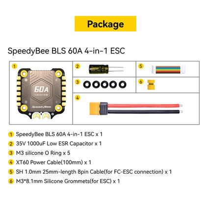 BLS 60A 30x30 4in1 ESC plate: 3-6S balsti F405 V3 V4 FPV drona lidojuma kontroliera FC steks