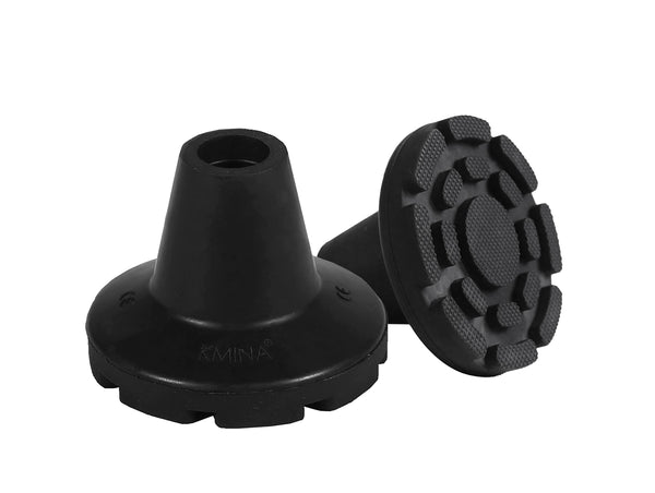 KMINA - Gumijas kruķi 19 mm, 18 mm, 17 mm (x2 gab.), gumijas pēdiņas iešanas palīglīdzeklim, gumijas buferi spieķiem, melni - Ražots Eiropā.