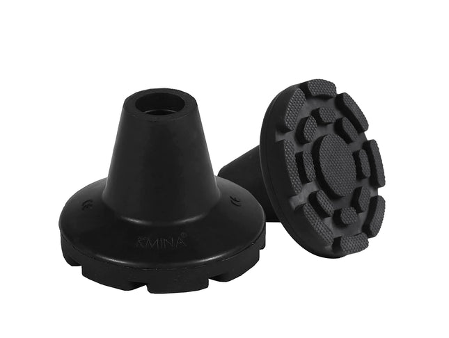 KMINA - Gumijas kruķi 19 mm, 18 mm, 17 mm (x2 gab.), gumijas pēdiņas iešanas palīglīdzeklim, gumijas buferi spieķiem, melni - Ražots Eiropā.