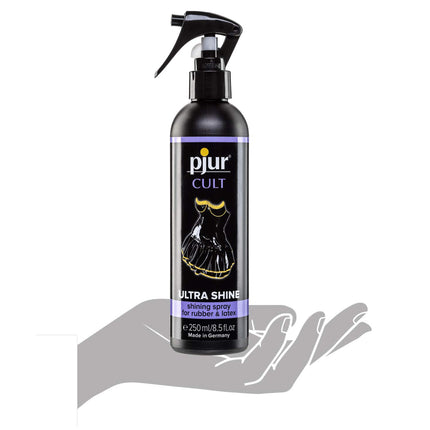 pjur CULT Ultra Shine - lateksa kopšanas līdzeklis intensīvam spīdumam bez pulēšanas - arī gumijai (250ml)
