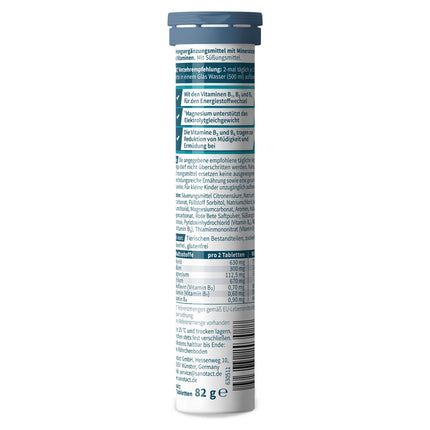 sanotact Electrolytes Active - 20 putojošās elektrolītu tabletes ar magniju, nātriju un kāliju. Bez kalorijām, bez cukura, vegāns. Laima-greipfrūtu garša.