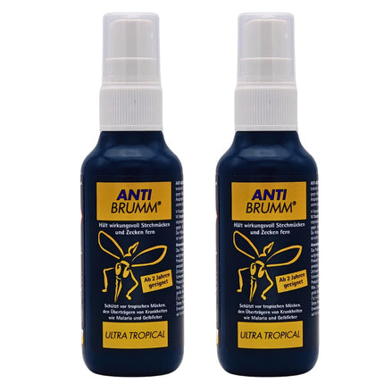 Anti Brumm Ultra Tropical 2x 75 ml I Aizsardzība pret tropiskajiem odiem I Kukaiņu atbaidīšanas līdzeklis I Odu aerosols I Aizsardzība pret odiem un ērcēm I Brīvdienas, tālsatiksmes ceļojumi I DEET I Izdevīgs komplekts plus Pharma Perle dāvana