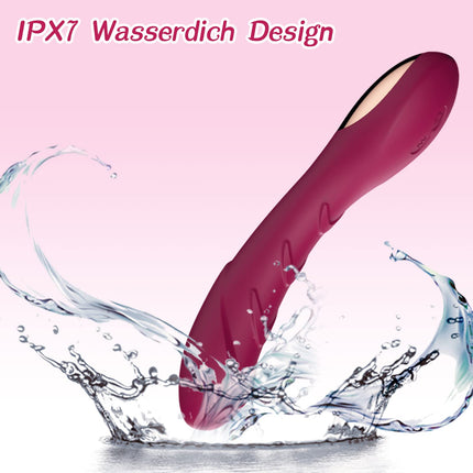 Silikona G-punkta vibrators seksa rotaļlietu vibratori viņas klitoram, kluss, reālistisks dildo anālais vibrators sievietēm un pāriem ar 12 vibrācijas režīmiem (sarkanvīna krāsā)