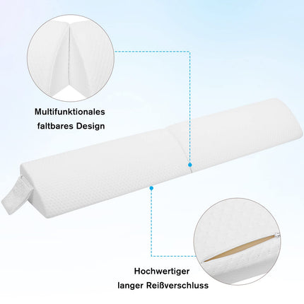 TANYOO gultas spraugu aizpildītājs, garš ķīļveida spilvens ar sānu kabatām, saliekams gultas ķīļveida galvgalis, matrača ķīlis, lasīšanas spilvens vietai starp matraci un galvgali, Queen izmērs (60x8x6 collas)