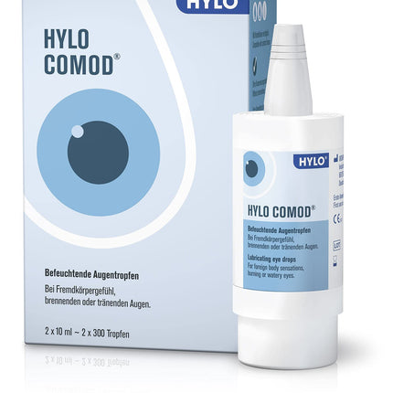 HYLO COMOD acu pilieni sausām acīm ar hialuronskābi, dubultiepakojumā 2x10 ml