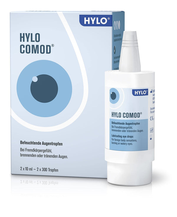 HYLO COMOD acu pilieni sausām acīm ar hialuronskābi, dubultiepakojumā 2x10 ml