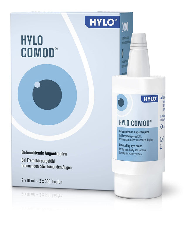 HYLO COMOD acu pilieni sausām acīm ar hialuronskābi, dubultiepakojumā 2x10 ml