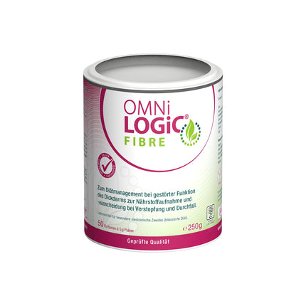 OMNi LOGiC ŠĶIEDRVIELAS, 50 porcijas (250 g), Šķiedrvielas, 100% ūdenī šķīstoša, Traucētām resnās zarnas funkcijām, Aizcietējumiem un caurejai, Vegāns, Bez glutēna, Bez laktozes