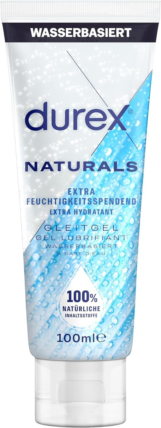 Durex Naturals īpaši mitrinošs personīgais lubrikants – 100% dabīgs lubrikants ar hialuronskābi – dermatoloģiski pārbaudīts un pH draudzīgs – 100 ml