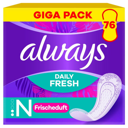 Always Dailies ikdienas ieliktnīši sievietēm Fresh &amp; Protect Normal (76 ieliktnīši), Giga Pack, ar maigu aromātu, elpojoši, elastīgi un ērti ar absorbējošu serdi