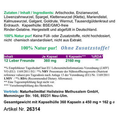 AKNU Complex 360 kapsulas Aknu ārstēšana TOP 12x Aknu garšaugi Rūgtie garšaugi Rūgtās vielas Piena dadzis Artišoks Pienene Vērmele Genciāna... 100% TĪRA DABĪBA [bez PIEMĒROTĀM] 26314-360