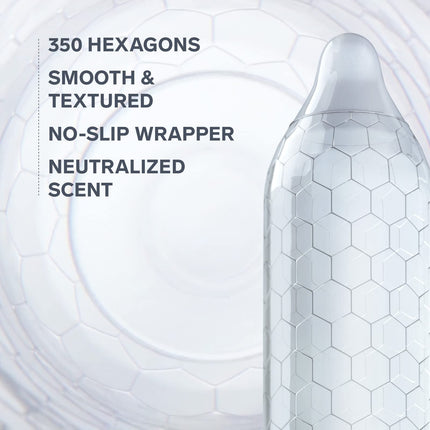 LELO HEX oriģinālie īpaši plānie prezervatīvi ar papildu biezumu, vīriešu prezervatīvi, 54 mm diametrā (36 gab. iepakojumā)