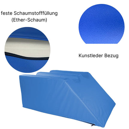 ATC Handels GmbH Limfodrenāžas ķīlis ar mākslīgās ādas pārklājumu un ētera putu pildījumu. Divas kāju nišas - masāžai (sarkana, divas kāju nišas).