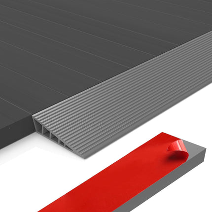 Zilchx durvju sliekšņa rampas 100x10x2,5 cm, pašlīmējoša sliekšņa rampa, kas izgatavota no cietas gumijas, neslīdoša ratiņkrēslu rampa durvju sliekšņiem, robotizētiem putekļsūcējiem, ratiņkrēsliem, ratiņiem, rollatoriem un e-skūteriem, pelēka