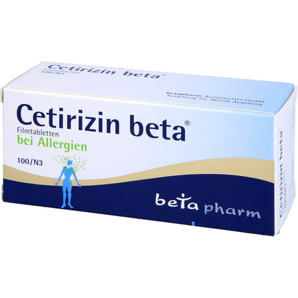 CETIRIZIN beta apvalkotās tabletes 100 gab.