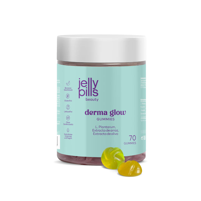 Jelly Pills dabīgs un vegāns līdzeklis pret pinnēm – 70 želejkonfektes – banānu garša – plankumiem, grumbām, ādas elastības uzlabošanai