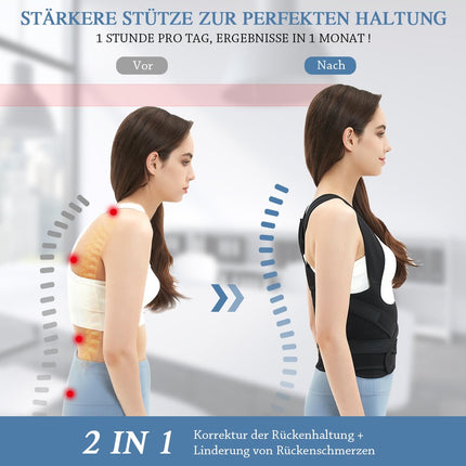WellSync stājas korektors muguras sievietēm, stājas korektors muguras vīriešiem regulējams muguras taisnotājs muguras stājas josta neredzama zem apģērba, muguras taisnotājs taisnai muguras taisnotājai