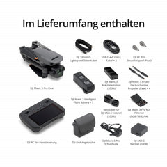 DJI Mavic 3 Pro Cine ar DJI RC Pro (izgaismots sākuma ekrāns), vadošais drons ar trīskāršu kameru, Apple ProRes atbalsts 3 kamerām un 1 TB krātuve, trīs viedās lidojuma baterijas un citas funkcijas.