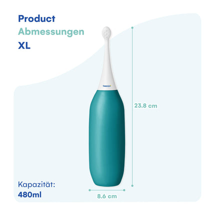 Duša dibenam - HappyPo XL rokas dušas bidē 480 ml - maiga tīrīšana bez mitrām salvetēm - pārnēsājama tualetes duša mājām un ceļojumiem - ietaupa ūdeni un papīru - benzīns