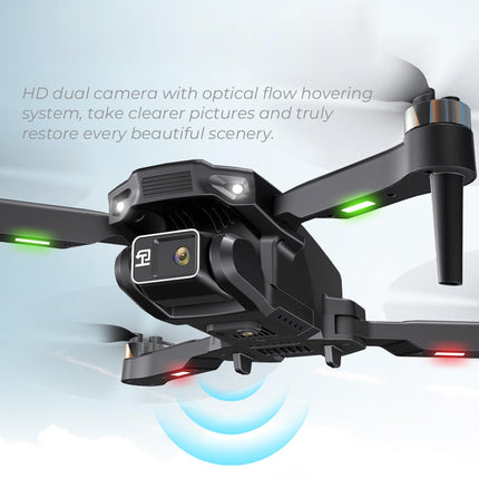 Droni ar 4K UHD kamerām pieaugušajiem un bērniem, salokāms RC kvadrokopters ar akumulatoru, pārnēsāšanas soma, pacelšanās/nosēšanās ar vienu pogu, augstuma noturēšana, bezgalvas režīms, 360 grādi