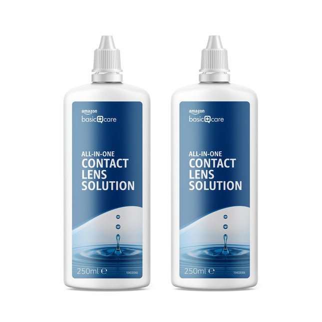 Amazon Basic Care universālais kontaktlēcu šķīdums, 2 x 250 ml (ievietojams pastkastītē)