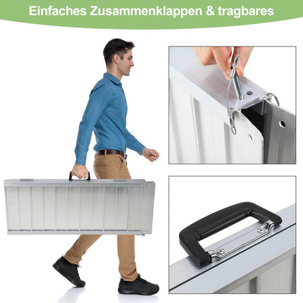 Herrselsam 91x73cm ratiņkrēslu rampas kravnesība līdz 270KG ratiņkrēslu rampa ar neslīdošu virsmu, pārnēsājama ratiņkrēslu rampa, ratiņkrēslu saliekamā rampa mājas pakāpieniem, kāpnēm, durvju atvēršanai