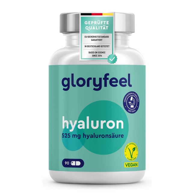 Augstas devas hialuronskābes kapsulas - 525 mg hialuronskābes vienā kapsulā - 500-700 kDa - 90 vegāniskas kapsulas - laboratoriski pārbaudītas, ražotas Vācijā bez piedevām