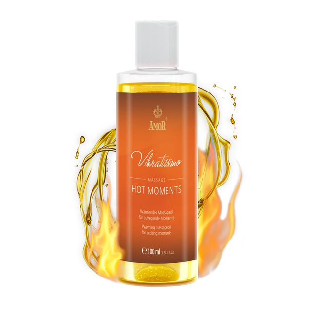 Vibratissimo Hot Moments 100 ml masāžas eļļa - sildoša masāžas pieredze - stimulējošas masāžas eļļas, relaksācija pāriem un lubrikants, mīlestības eļļa