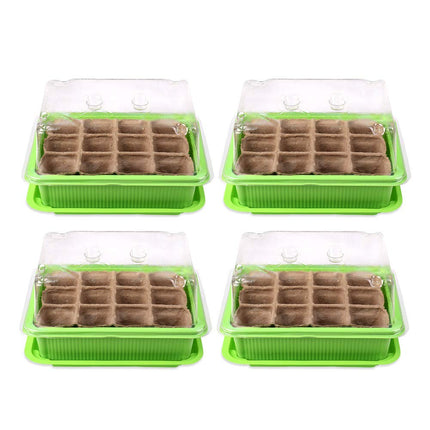 Schramm® 4 daļu audzēšanas komplekts siltumnīcai, audzēšanas paplātes podi iekštelpu siltumnīcai 20,5 x 15,5 x 11 cm 48 audzēšanas podiem, audzēšanas komplekts mini siltumnīcai