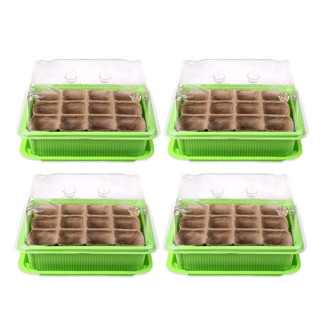 Schramm® 4 daļu audzēšanas komplekts siltumnīcai, audzēšanas paplātes podi iekštelpu siltumnīcai 20,5 x 15,5 x 11 cm 48 audzēšanas podiem, audzēšanas komplekts mini siltumnīcai