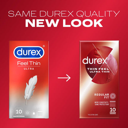Durex Real Feel Ultra prezervatīvi – īpaši plāni galiņi un lubrikēti ar silikona gēlu – 30 iepakojums (1 x 30 gabali)