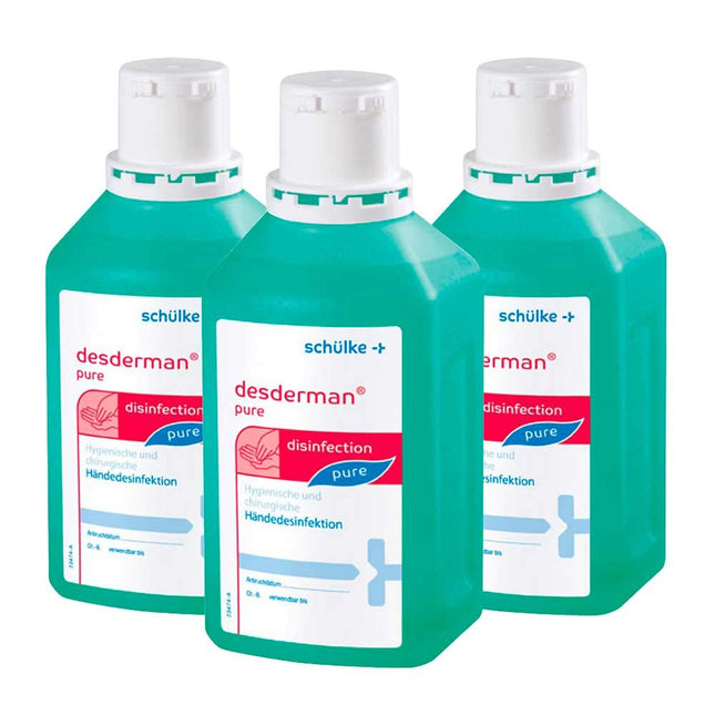 3 x 500 ml Schülke Desderman roku dezinfekcijas līdzeklis, bez krāsvielām un smaržvielām