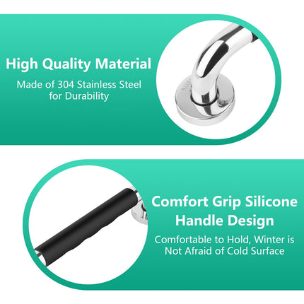 TNOMSNO satvērēji senioriem, 30 cm neslīdošs satvērējs no nerūsējošā tērauda dušas vannas rokturis, neslīdošs satvērējs grūtniecēm, senioriem, vanna, tualete