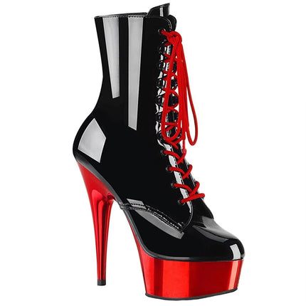 BeAUZQ 6 collu stileto potīšu zābaki fetiša augstpapēžu sievietēm, moderni zelta ādas zābaki seksīgi striptizeru naktskluba stieņa deju pumpas apavi 34.-46. izmērs, sarkani, 39.