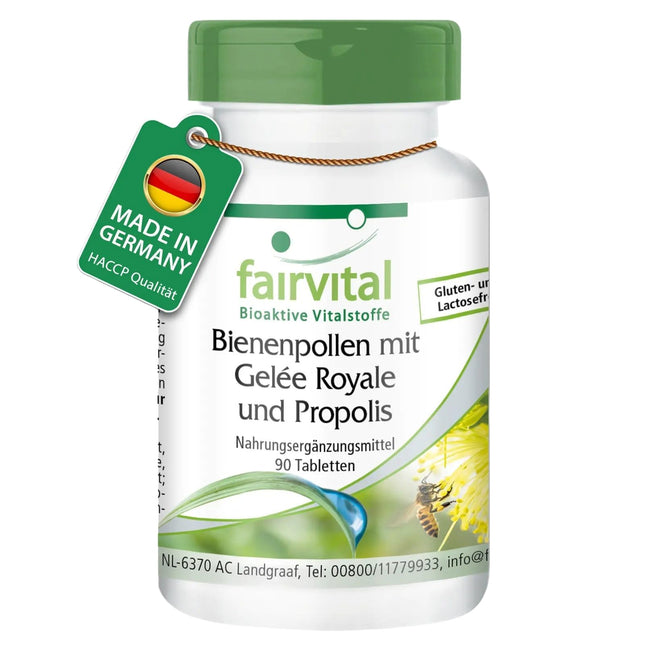 Fairvital | Bišu ziedputekšņi ar peru pieniņu un propolisu - 90 tabletes - AUGSTA DEVA