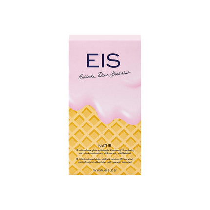 EIS Nature prezervatīvi | 18 gabali | Vācu kvalitāte | 53 mm platums | izgatavots no dabīgā kaučuka lateksa | mitrs un gluds | individuāli pārbaudīts maksimālai drošībai un intensīvam baudījumam
