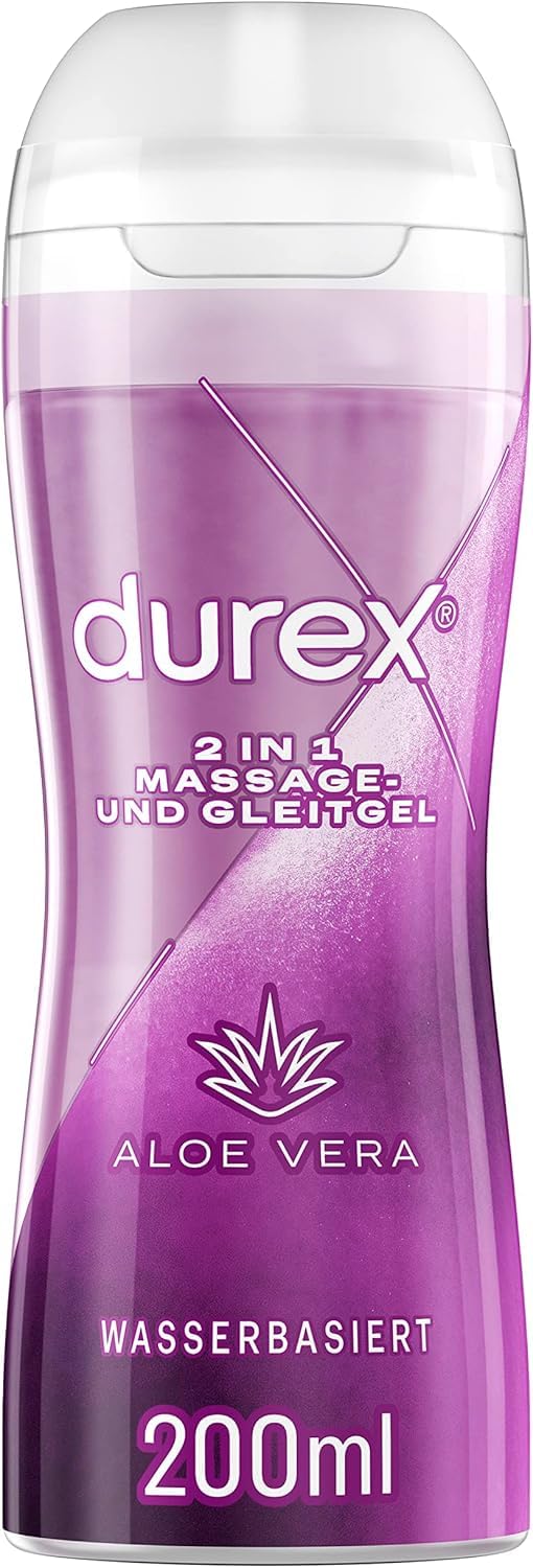 Durex Play 2 in 1 masāžas un lubrikants, alveja, 1 iepakojums (1 x 200 ml)