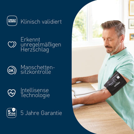 OMRON X3 Comfort — automātisks augšdelma asinsspiediena mērītājs | "Labs" Stiftung Warentest 09/20, klīniski apstiprināts | arī diabēta slimniekiem un grūtniecēm | 22–42 cm Intelli Wrap aproce — droša lietošana