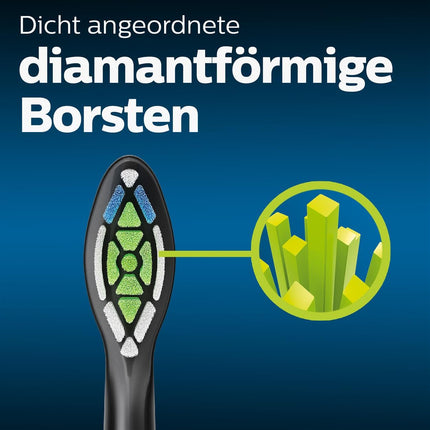 Philips Sonicare Original W2 Optimal White standarta zobu birstes uzgaļi Sonic zobu birstēm – 4 uzgaļu iepakojums, melnā krāsā (modelis HX6064/11)
