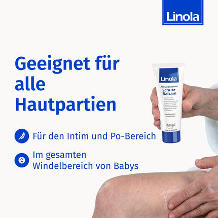 Linola aizsargājošais balzams - divkāršais iepakojums = 200 ml | Krēms intīmajai zonai, cirkšņa zonai un sēžamvietai, lai pasargātu no berzes un sāpīguma | Elpojoša aizsargplēve kairinātai un sausai ādai