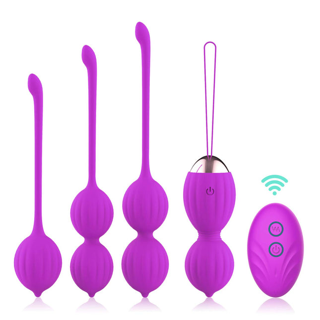 FIDECH Love Balls seksa rotaļlieta, vibrators viņai, iegurņa pamatnes trenažieris sievietēm ar 12 vibrācijas režīmiem, vibrējoša ola ar tālvadības pulti, iegurņa pamatnes trenažieris urīnpūšļa kontrolei un maksts muskuļiem, violets