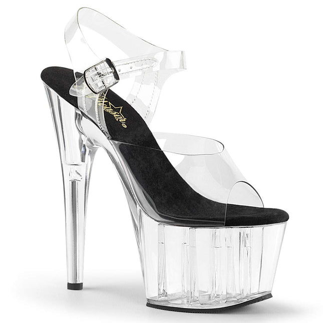 Pleaser ADORE-708 sieviešu platformas augstpapēžu kurpes, melnas/CLR/CLR, EU 44 (US 13)