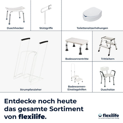 Flexilife paaugstināts tualetes pods ar vāku senioriem - pēc izvēles 10 cm vai 15 cm - tualetes poda paaugstinājums, tualetes poda stiprinājums, tualetes poda paaugstinājums (10 cm)