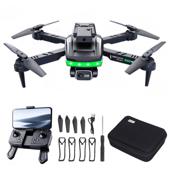 FPV droni, 1080P WiFi drons ar 4K HD dubulto kameru, žestu vadības RC kvadrokopters iesācējiem, salokāms drons ar iebūvētu akumulatoru un pārnēsāšanas somu, automātiska lidošana