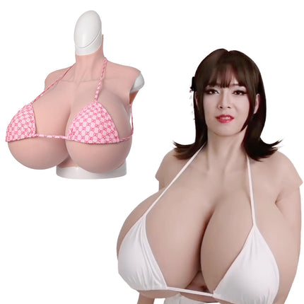 QIAOYIQIAO 4. paaudzes S-Cup Z-Cup lielas kausa formas reālistiskas silikona krūšu formas mākslīgās krūtis Cosplay transpersonām (1. krāsa, Z kauss)